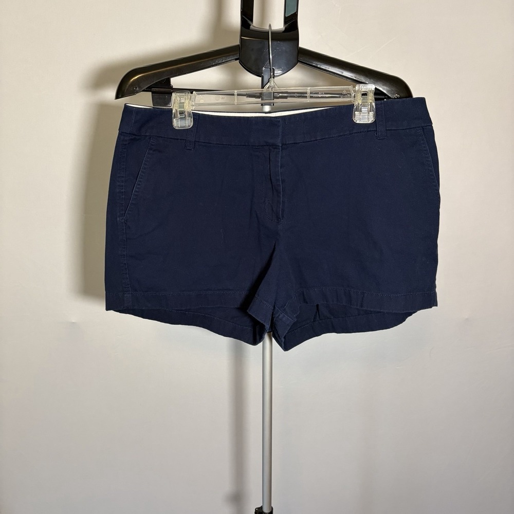 J Crew Size 14 Chino Navy Blue 3.5" Flat Front Shorts Cotton Minimalist Preppy